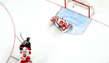 Hurricanes 5, Red Wings 2