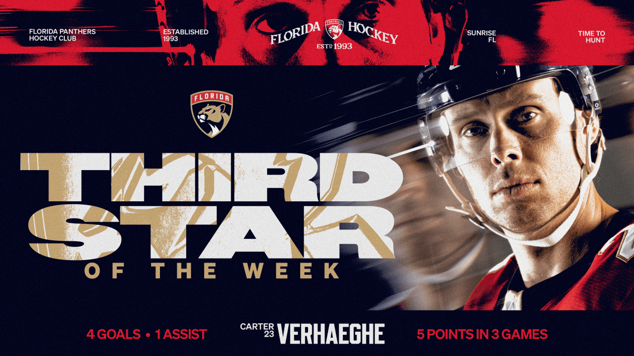 Carter Verhaeghe named NHL’s Third Star of the Week