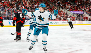 Celebrini has 3 points, propels Sharks to win against Hurricanes