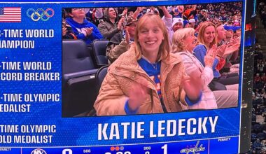 Katie Ledecky, 14x Olympic medalist, attends Capitals-Islanders game