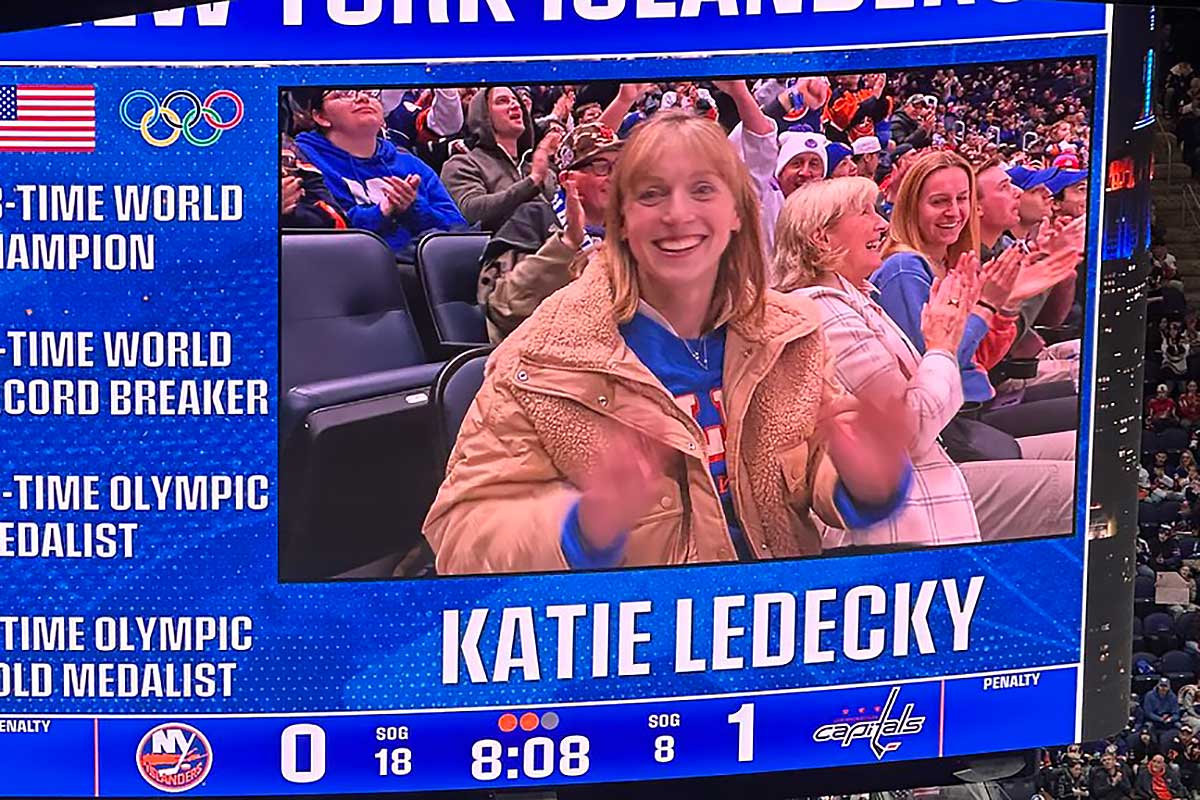Katie Ledecky, 14x Olympic medalist, attends Capitals-Islanders game