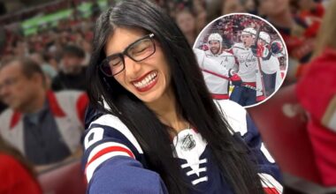 Mia Khalifa attends Capitals game against Panthers