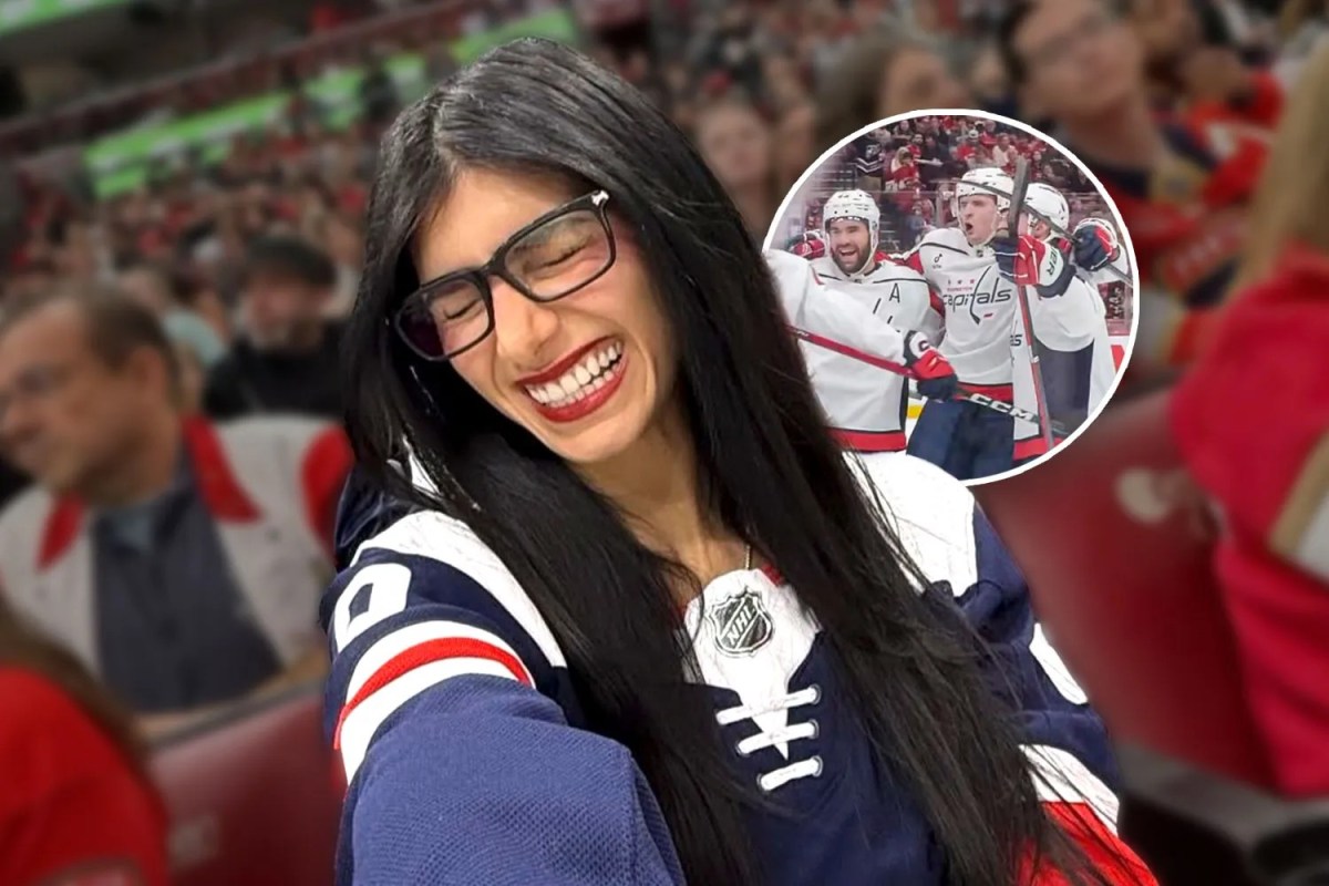 Mia Khalifa attends Capitals game against Panthers