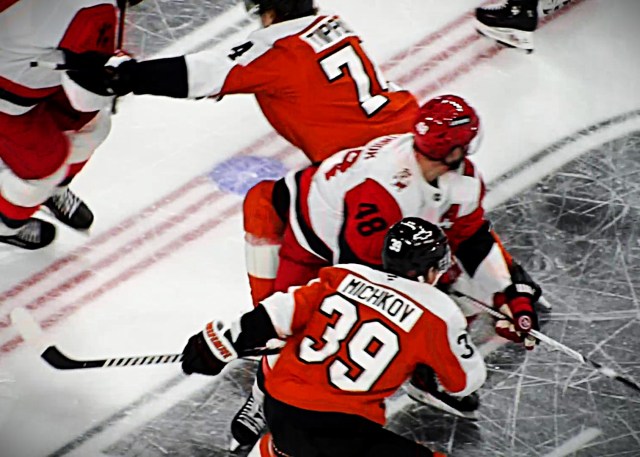 Flyers Hurricanes back to back home and home game one
