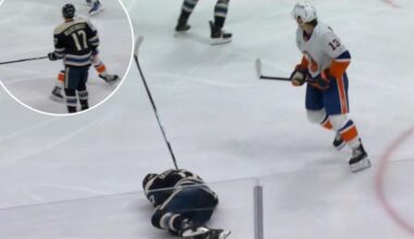 Islanders' Mat Barzal ejected after swinging stick at Blue Jackets in wild scene
