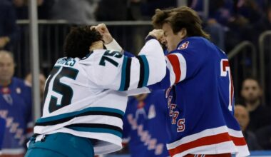 Matt Rempe broke thumb, underwent surgery after fight with Sharks' Ryan Reaves