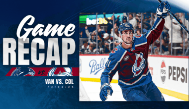 MacKinnon Scores Twice as Avalanche Defeats Canucks 3-1, Extends Home Win Streak to Nine Games