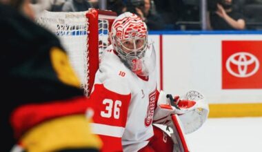 RECAP: Gibson 'incredible' for Red Wings in 4-0 shutout victory over Canucks
