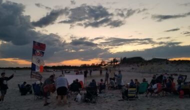 New York Islanders Fans Takeover Beach to Watch Series Clinching Win