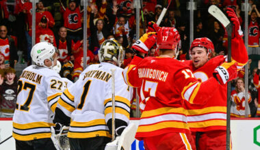 Zary wins it in OT, Flames edge Bruins