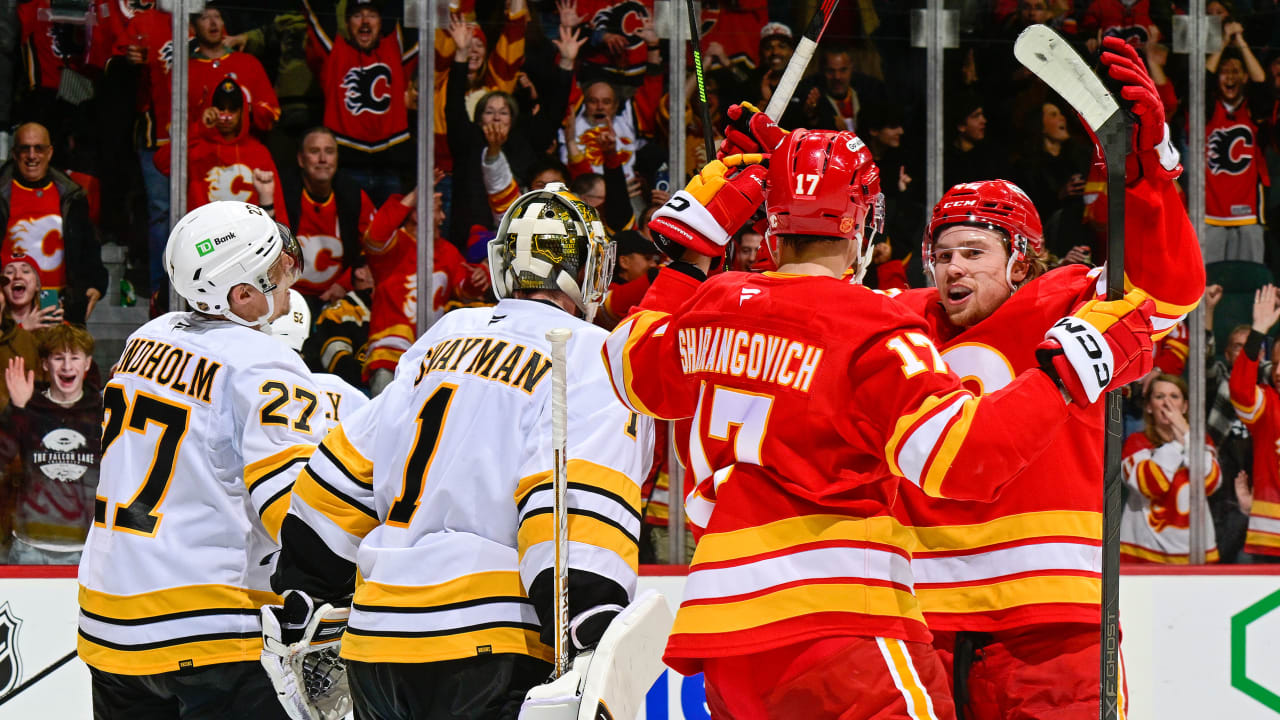 Zary wins it in OT, Flames edge Bruins