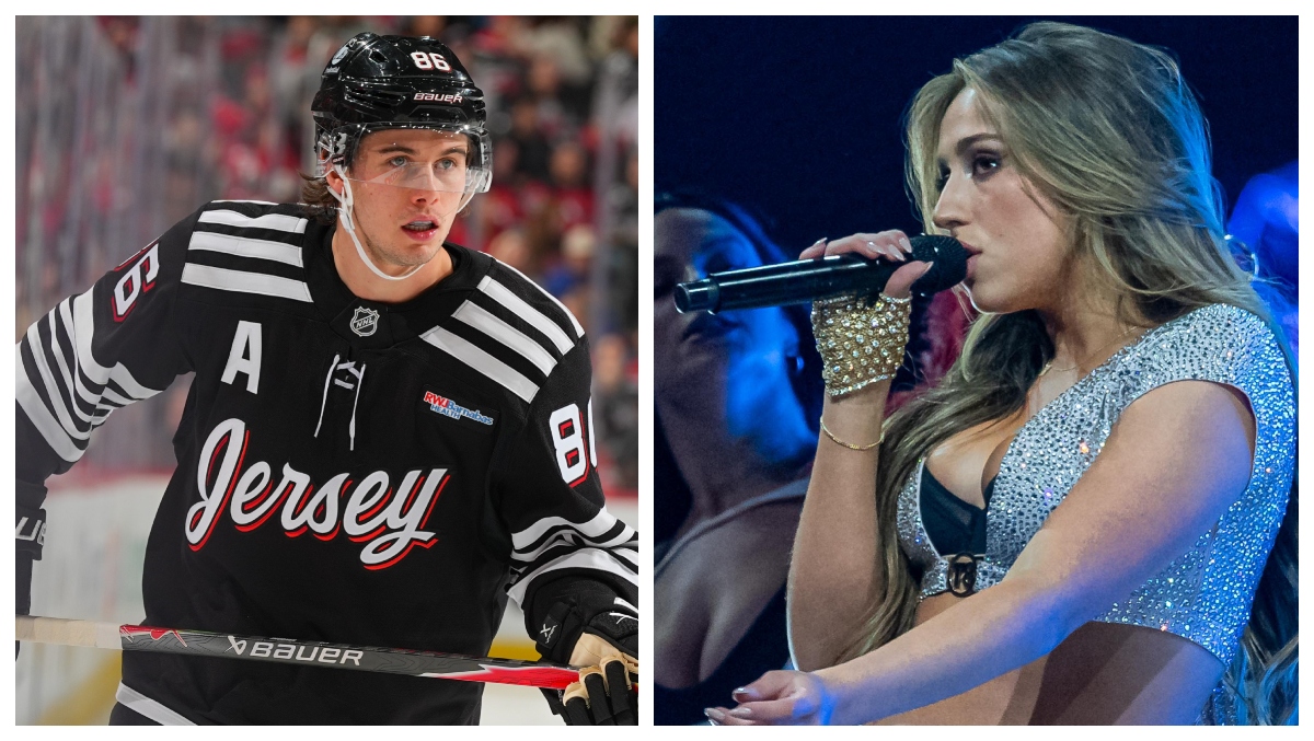 Tate McRae Shows Up At Devils Star Jack Hughes' First Game Back From Injury