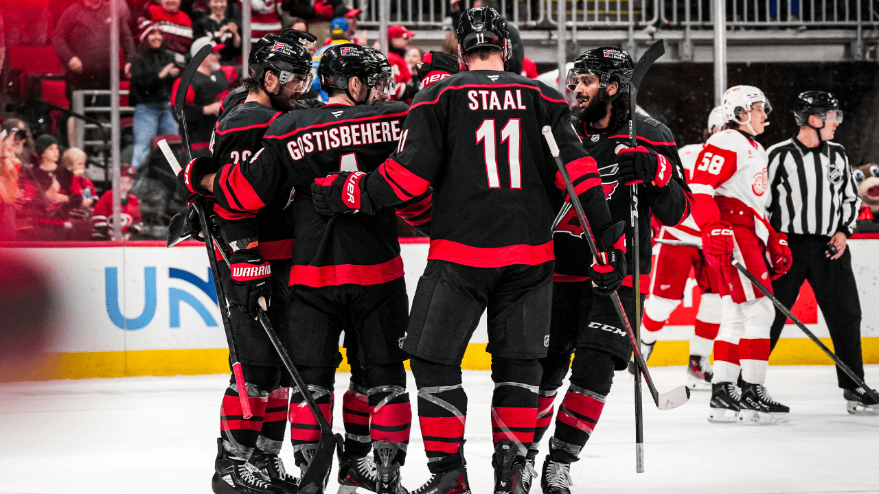 Svechnikov, Gostisbehere lift Hurricanes past Red Wings to end 3-game skid