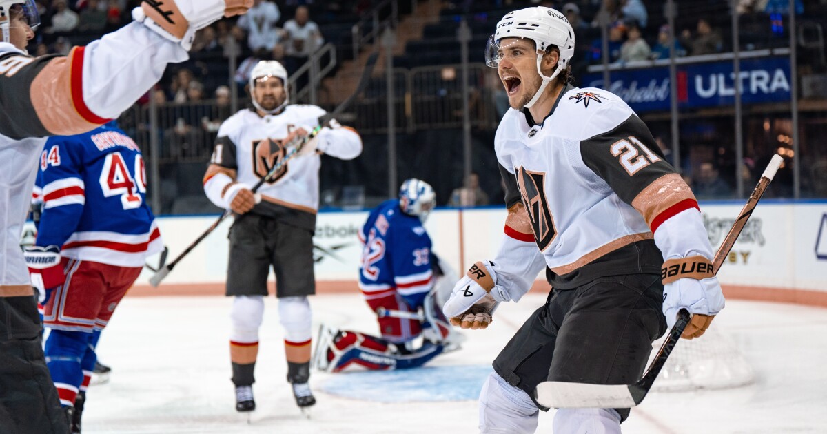 Eichel scores late in OT as Golden Knights beat Rangers 3-2