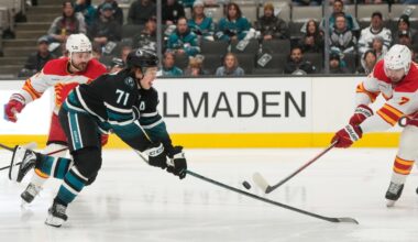 Celebrini's jaw-dropping goal helps Sharks beat Flames 6-3