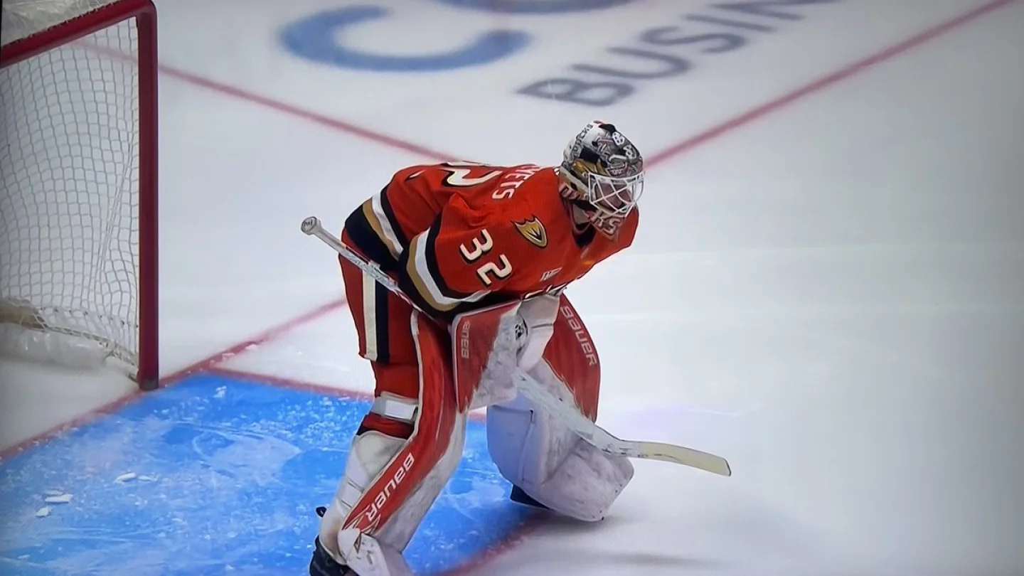 Vyacheslav Buteyets makes NHL debut with Anaheim Ducks in relief as goaltender