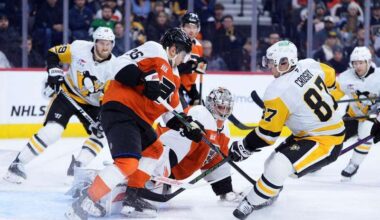 Sidney Crosby nears Mario Lemieux’s Penguins points record with 2 goals against Flyers – Butler Eagle