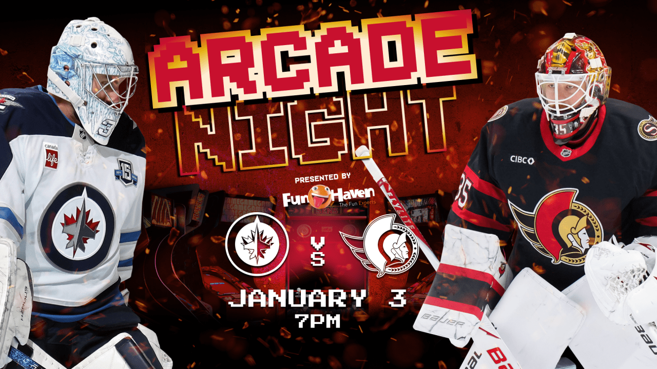 Fun Haven presents Arcade Night as Sens host Jets