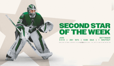 Jake Oettinger named NHL's Second Star of the Week
