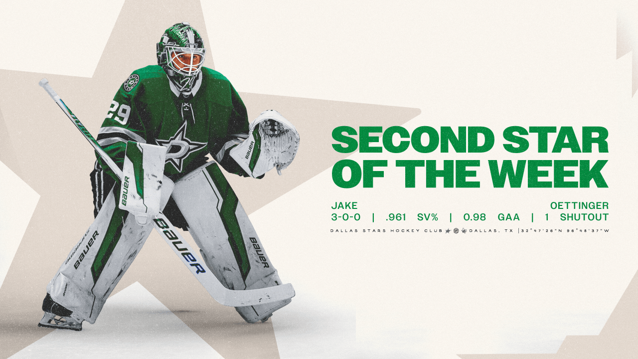 Jake Oettinger named NHL's Second Star of the Week