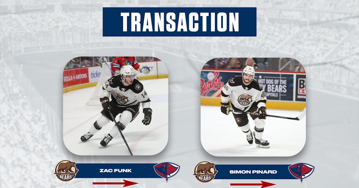South Carolina Stingrays | ZAC FUNK RE-ASSIGNED TO SOUTH CAROLINA, SIMON PINARD RETURNED ON LOAN BY HERSHEY TO STINGRAYS