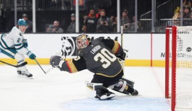 Hertl scores twice, Lindbom gets his 1st NHL win in the Knights' 4-3 victory over the Sharks