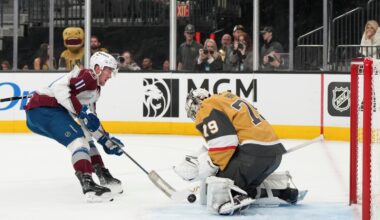 Necas scores twice, MacKinnon gets shootout winner, Avs top Knights 6-5