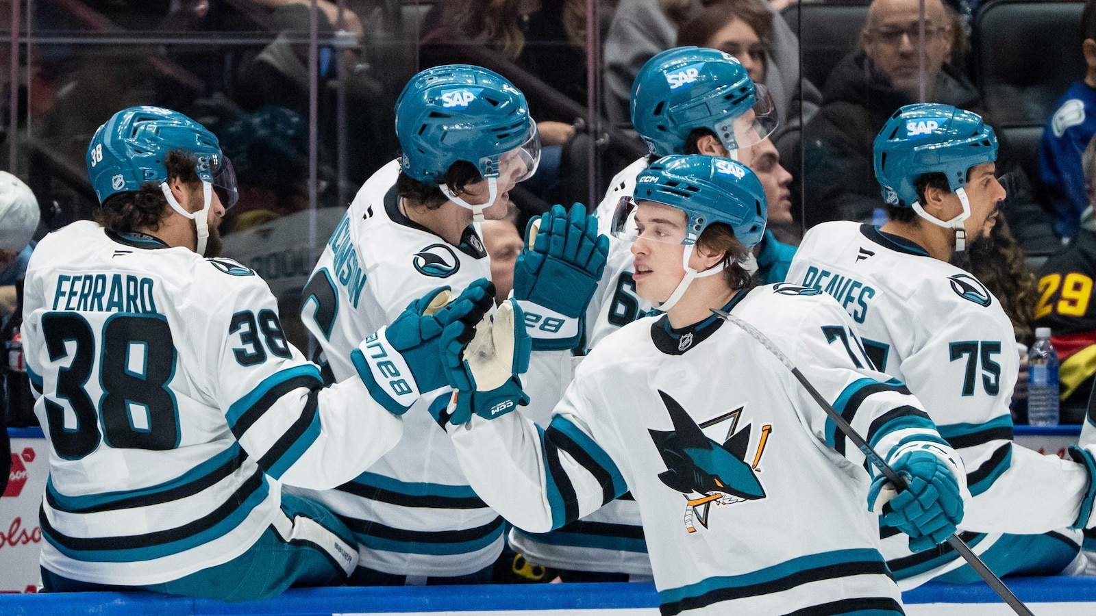 Celebrini gets goal and assist in return home as Sharks top Canucks 6-3 to stop 3-game slide