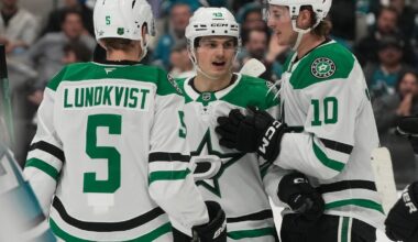 Wyatt Johnston scores 2, Roope Hintz has goal and assist as Stars beat Sharks 5-3