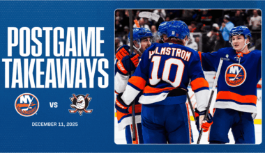 Takeaways: Isles Defeat Ducks 5-2, Pick Up Fourth Straight Home Win