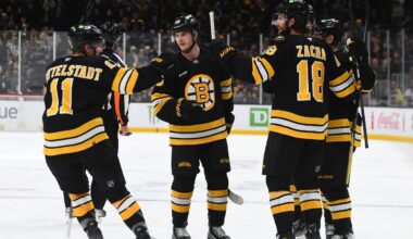 Zacha scores twice, Bruins cruise past Blues