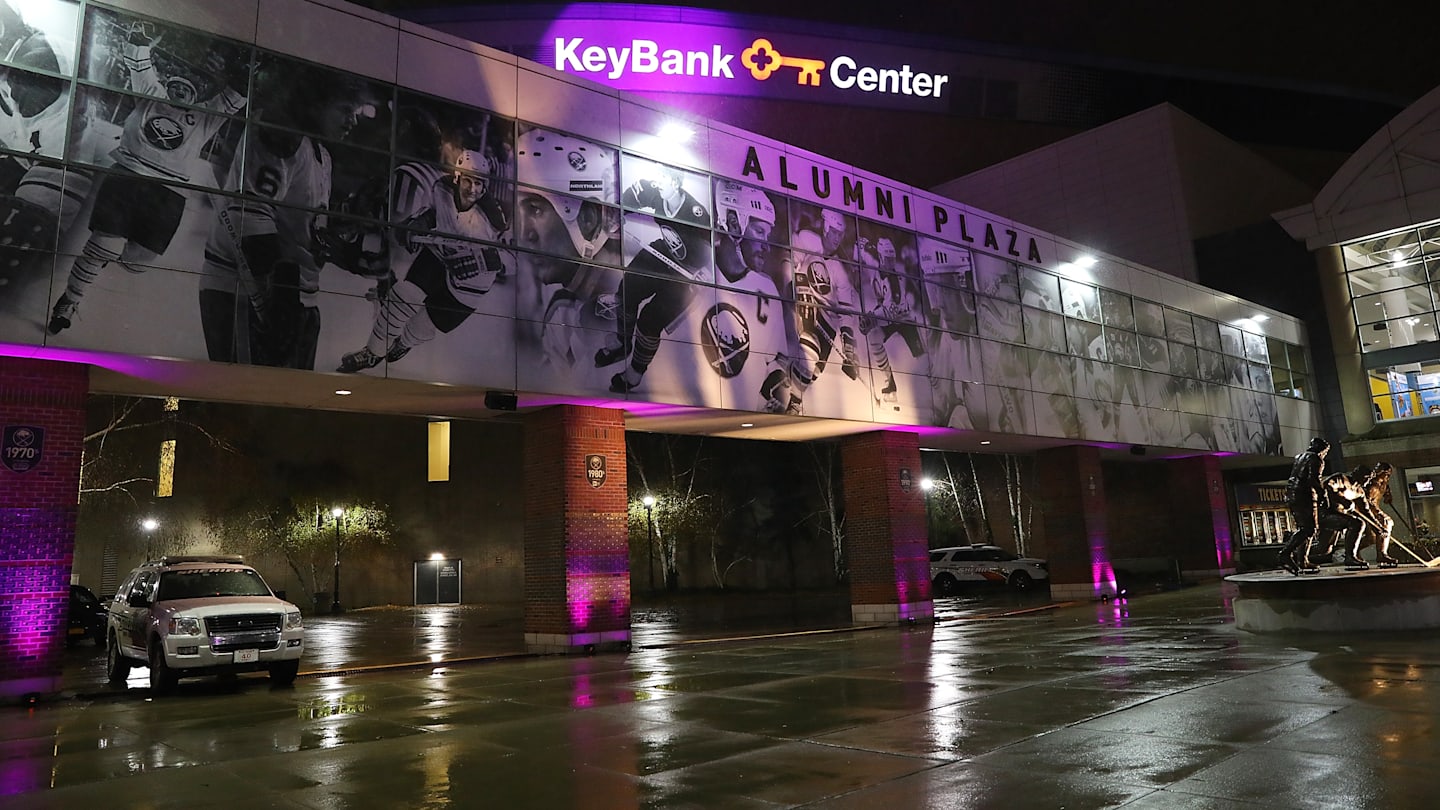 Alumni Plaza at the KeyBank Center in Buffalo, New York, home of the NHL's Buffalo Sabres.