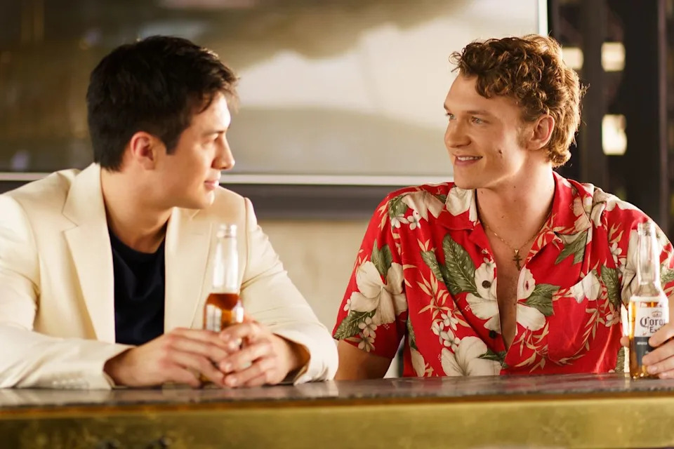 Sabrina Lantos/HBO Max Hudson Williams and Connor Storrie on 'Heated Rivalry'