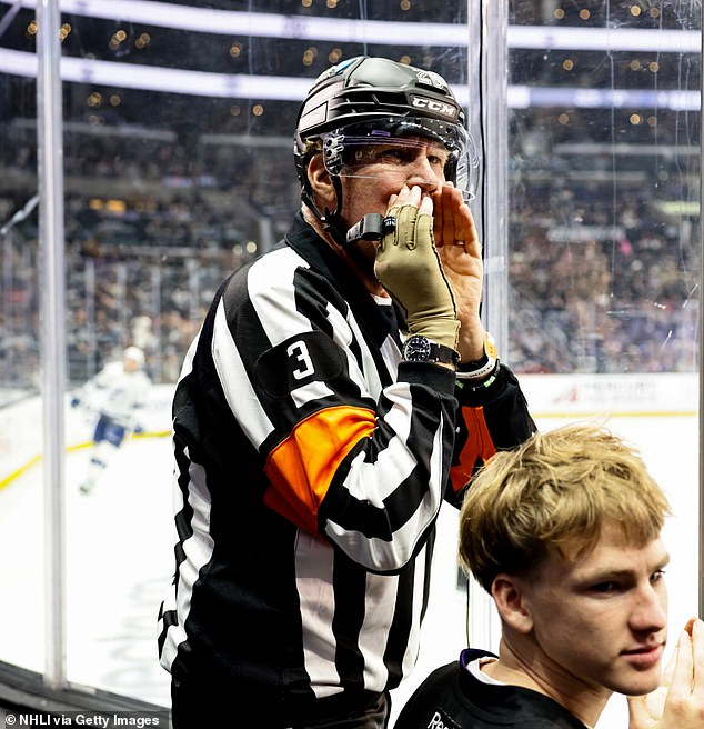 Will Ferrell dressed up as an NHL ref to attend the LA Kings game on New Year's Day