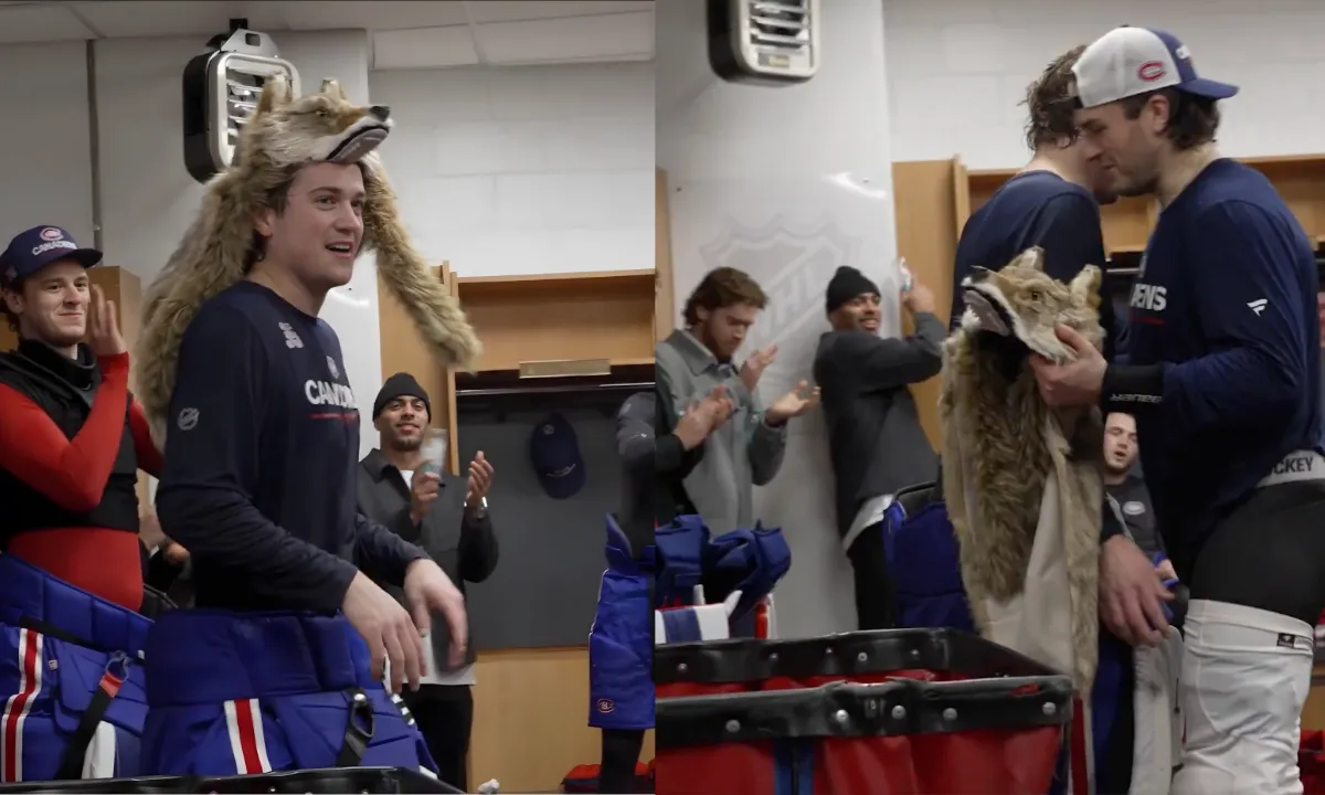Incredible locker room scene after Canadiens comeback puts Montembeault in the spotlight