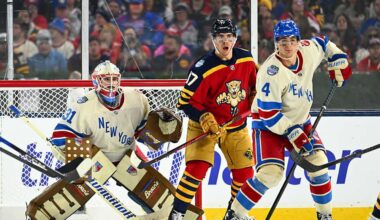 Rangers beat Panthers in first outdoor hockey game in Miami. Mika Zibanejad has hat trick