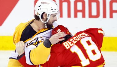 Nicolas Hague breaks tie with 28 seconds left, Predators beat Flames 4-3