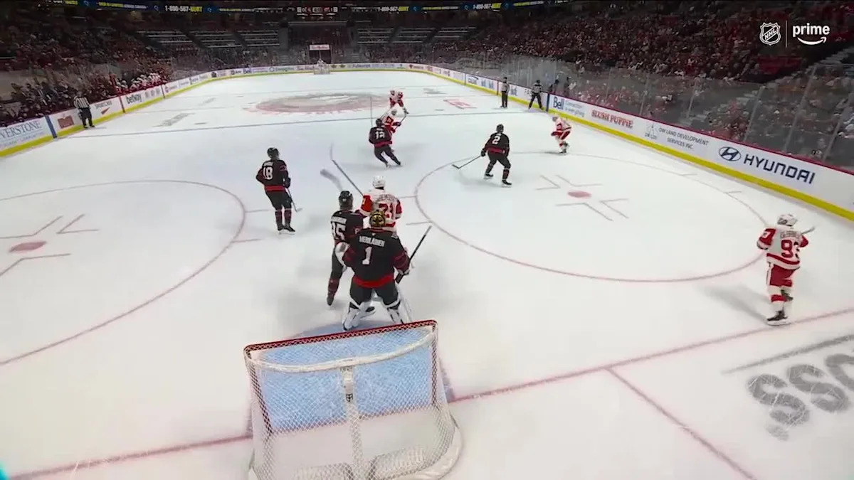 Dylan Larkin with a Powerplay Goal vs. Ottawa Senators