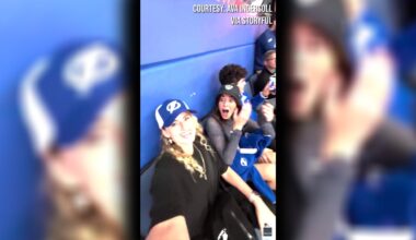 Woman living abroad in Australia surprises best friend at Lightning home game: 'Tears were shed'