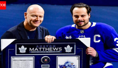 Auston Matthews honored in Maple Leafs pregame celebration after surpassing Mats Sundin as Toronto’s all-time leading goal scorer | NHL News