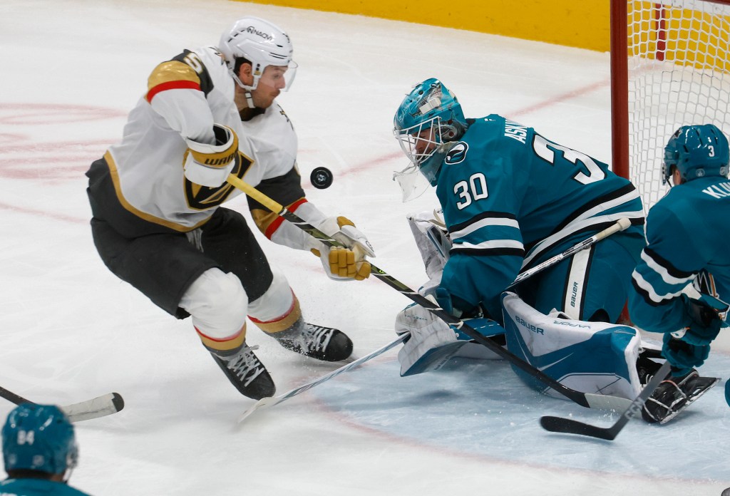 San Jose Sharks, Macklin Celebrini trail early in loss to Golden Knights