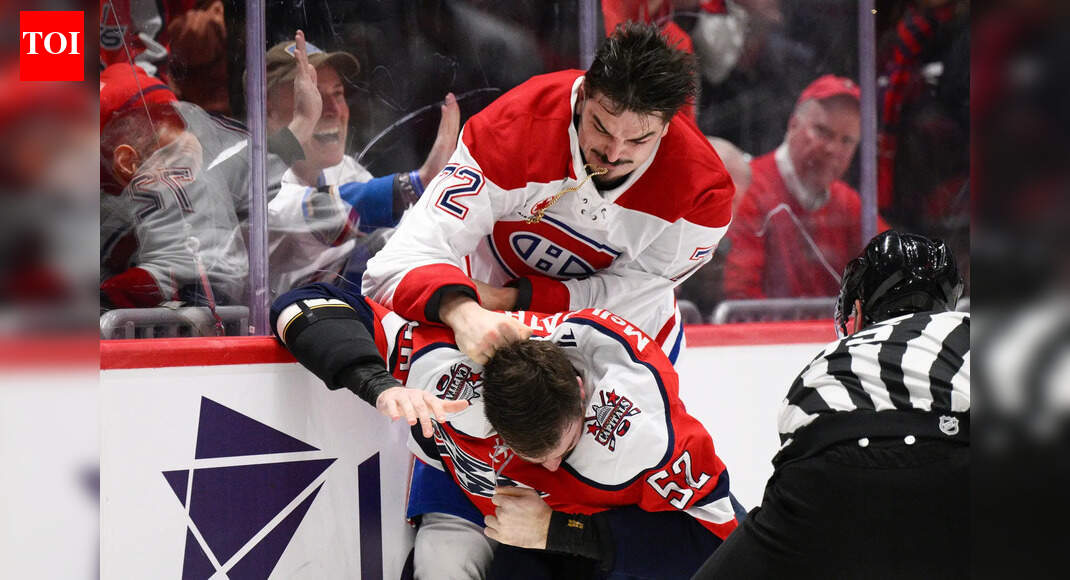 Arber Xhekaj and Dylan McIlrath drop gloves during Montreal Canadiens Washington Capitals NHL match | NHL News