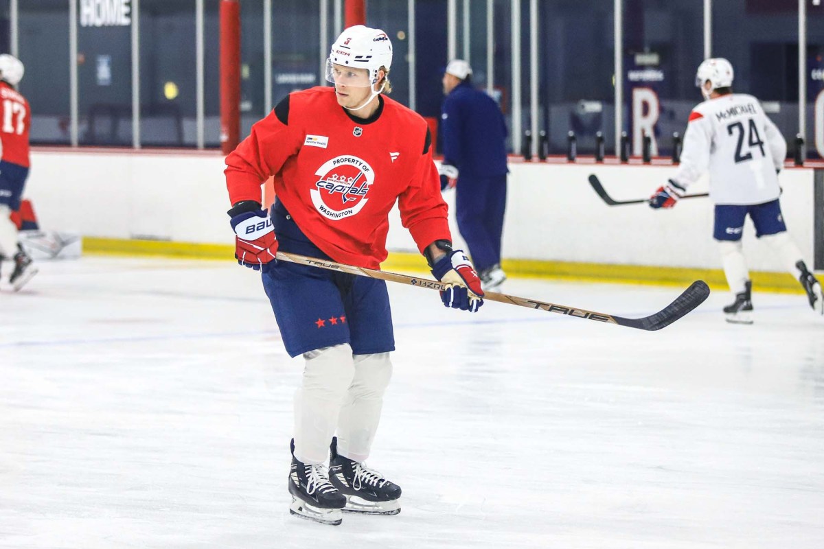 Jakob Chychrun practices with Capitals after missing game against Canadiens, Justin Sourdif absent again