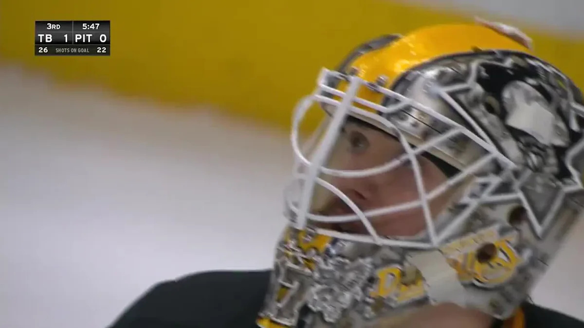 Janis Moser with a Goal vs. Pittsburgh Penguins