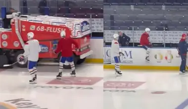 Unusual scene in Buffalo as two young Canadiens players break protocol