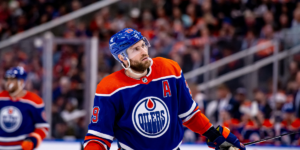 Leon Draisaitl skating for the Edmonton Oilers