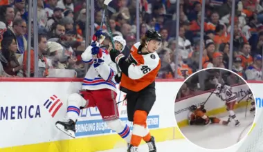 Concerning news surfaces from the Rangers vs Flyers game as veteran exits game with scary injury