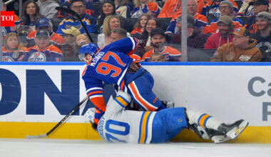 Oskar Sundqvist injury update: Blues’ forward suffers skate cut in collision with Connor McDavid against Edmonton Oilers | NHL News