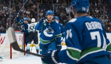 Kiefer Sherwood emotionally opens up to Vancouver Canucks media after being traded to the San Jose S