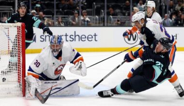 Islanders fall to Kraken to end long trip, drop to third in the Metro